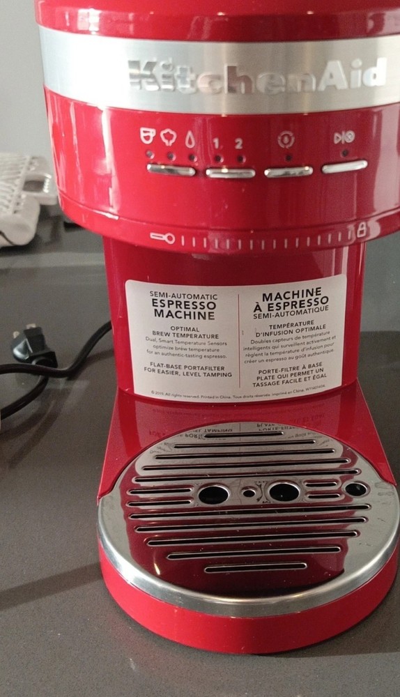 KitchenAid KES6404 Semi-Automatic Espresso Machine Red Silver w/ Accessories
