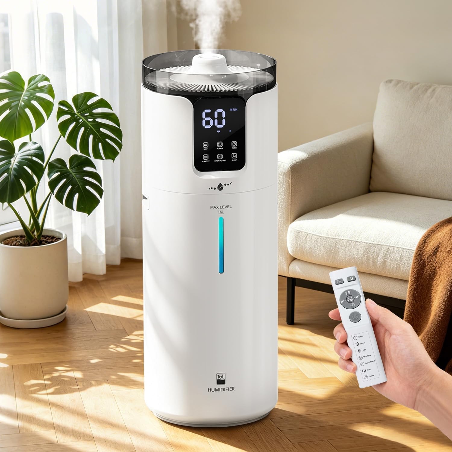 Humidifier Large Room, 4.2 Gal/16L Large Humidifier for 1500 sq.ft, 360° #R031 gallery