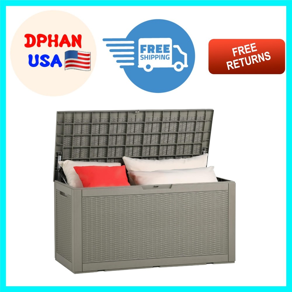 Stylish 100 Gallon Outdoor Deck Box - Reliable Waterproof & Bench Seating