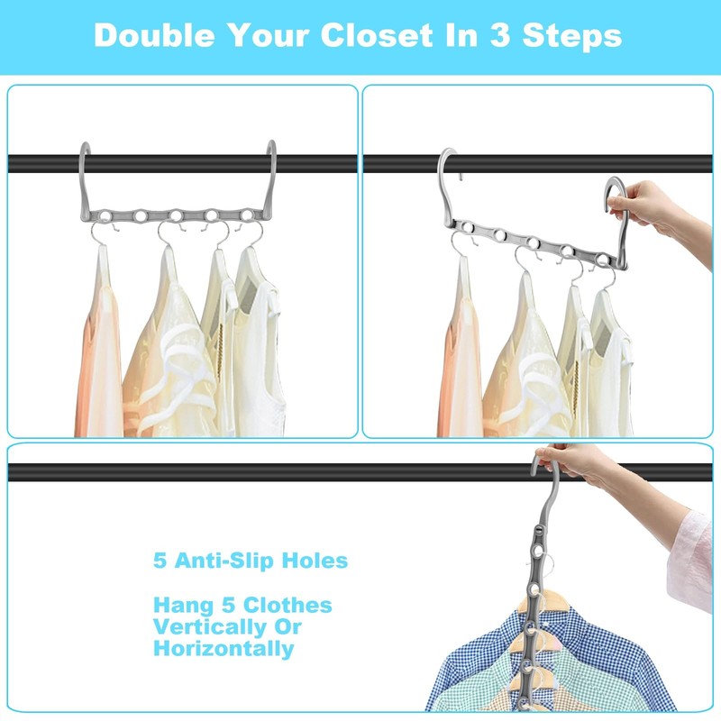 10 Pack Magic Hangers Space Saving Hangers Closet Space Saver Hanger Organizer gallery