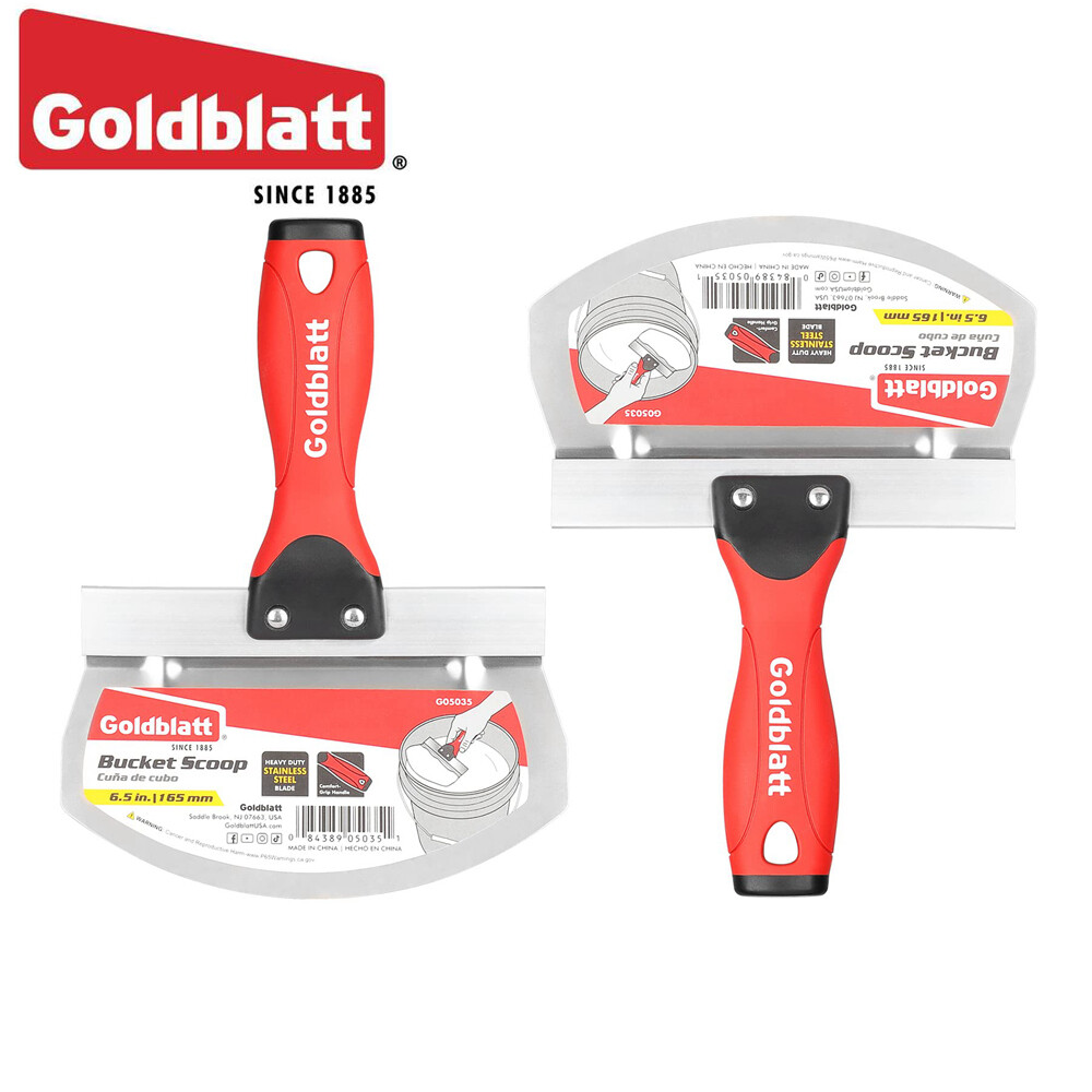 Goldblatt 2PCS Bucket Scoop Set for Drywall Plaster 6.5-in Stainless Steel Blade gallery