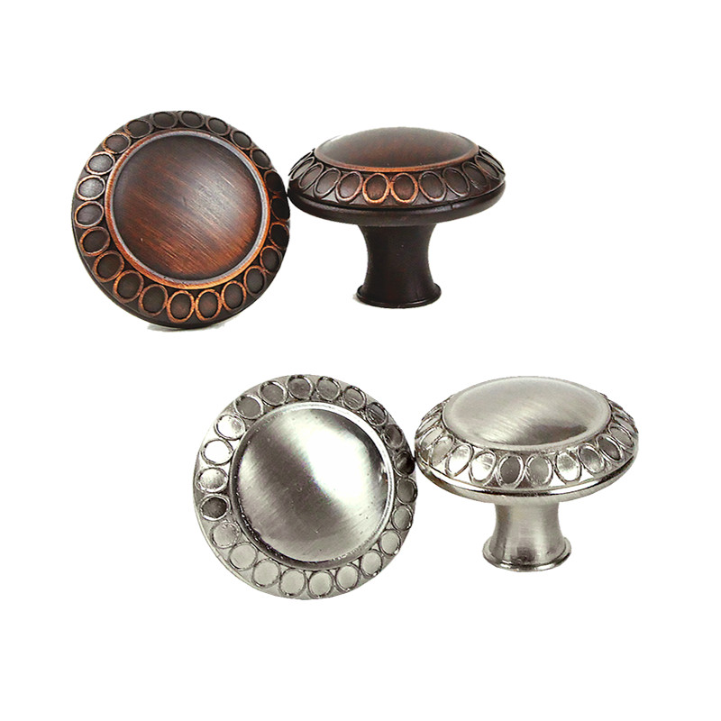 Vintage Round Knob Handle Pull Kitchen/Bathroom Cabinet Hardware Brushed gallery
