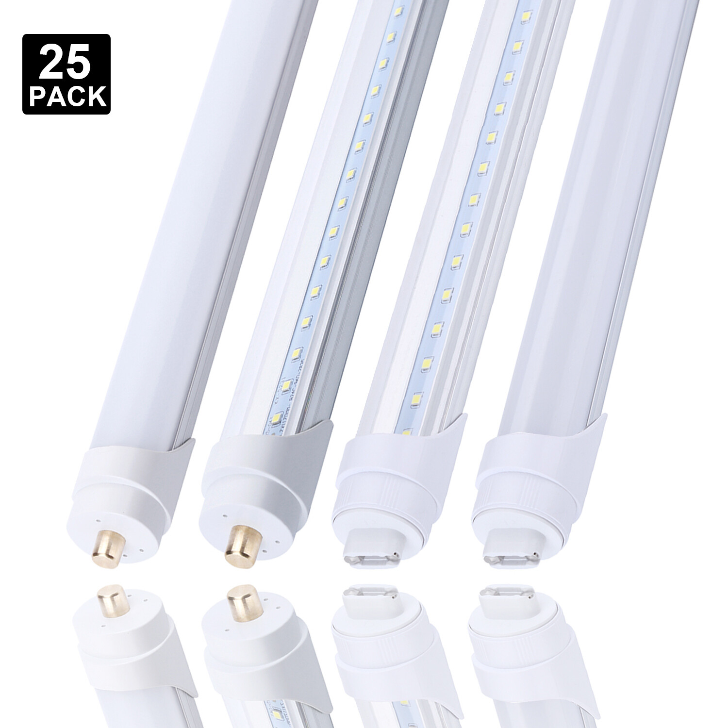 25Pcs T8 8FT FA8 Single Pin Led Tube Light Bulbs 45W R17D HO 8' Led Shop Light gallery