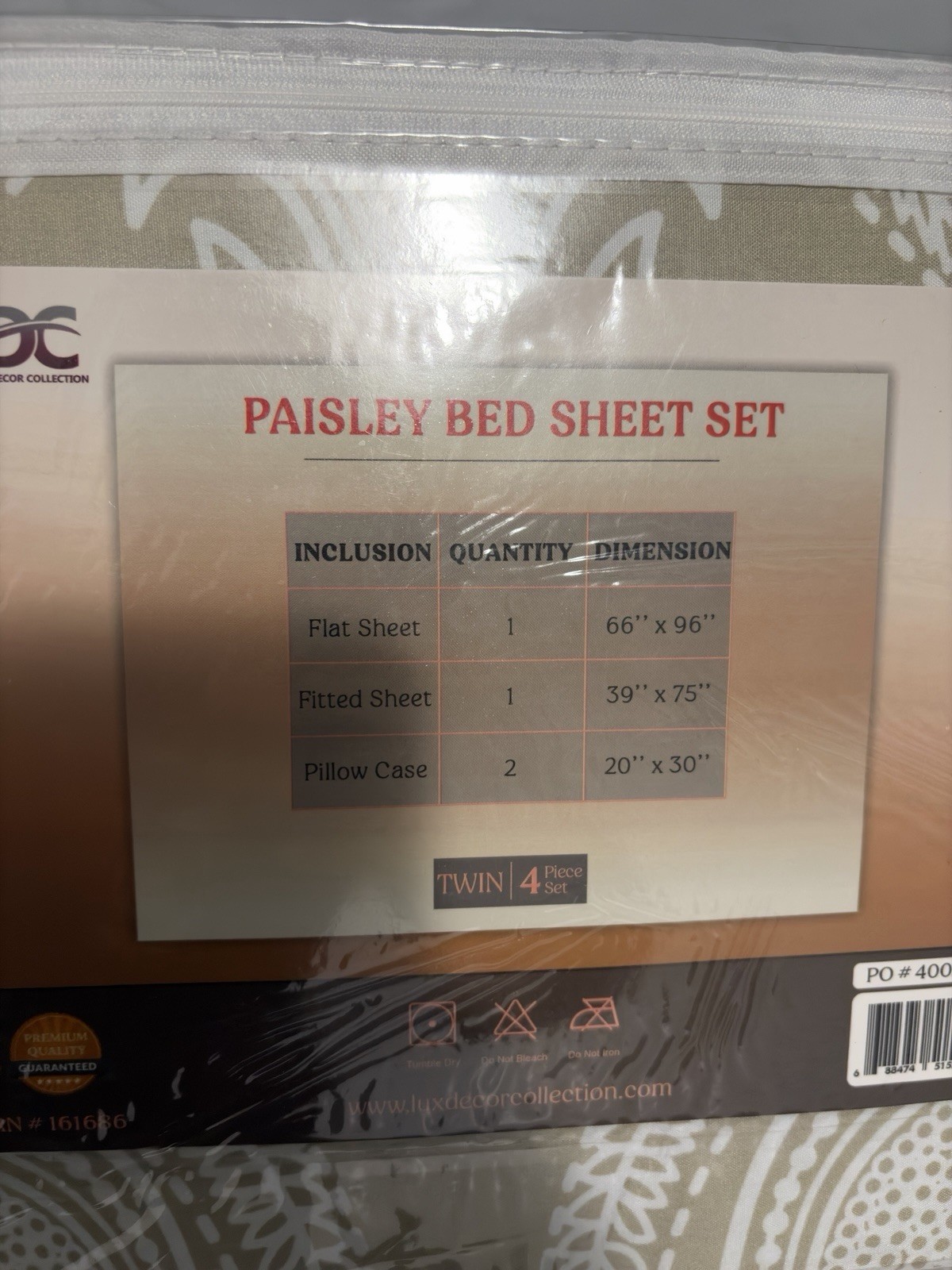 Lux Decor Bedding Set Paisley Soft Microfiber Twin 4 Piece Set Bed Sheets New gallery