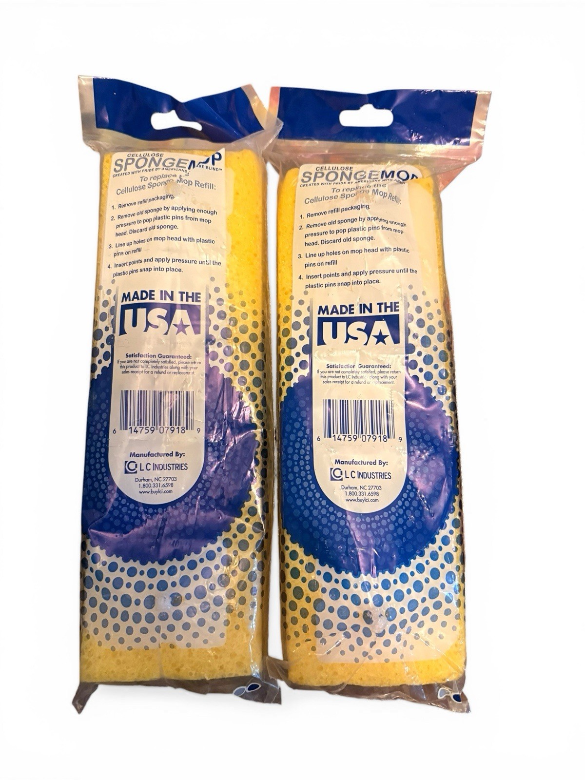 Cellulose Spongemop Refill Type G Yellow Long Lasting Sponge Mop USA Lot of 2 gallery
