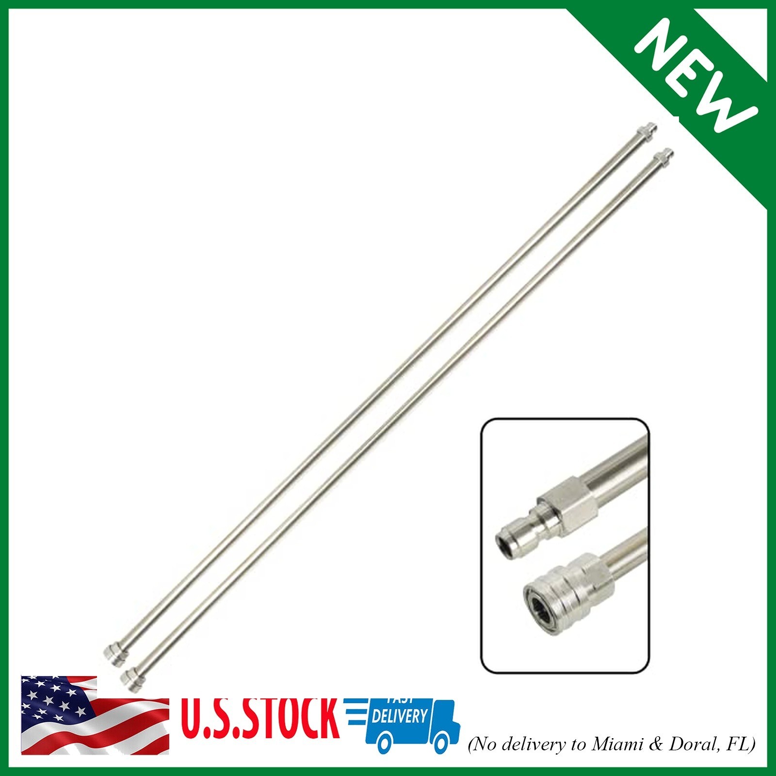 Hourleey Pressure Washer Extension Wand, 120 Inch (10ft) Stainless Steel with 1/ gallery