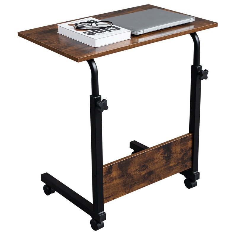 Rolling Adjustable Height Side Table 15MM Chipboard Steel Baffle gallery