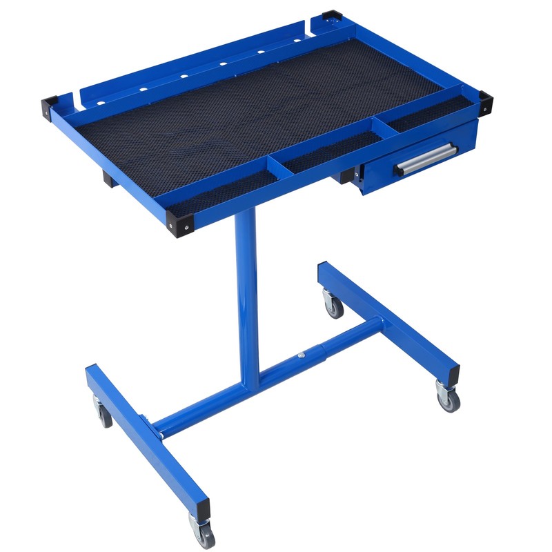 Adjustable Work Table with Drawer, 34"-47.75"H, 220 lbs Capacity, Blue gallery