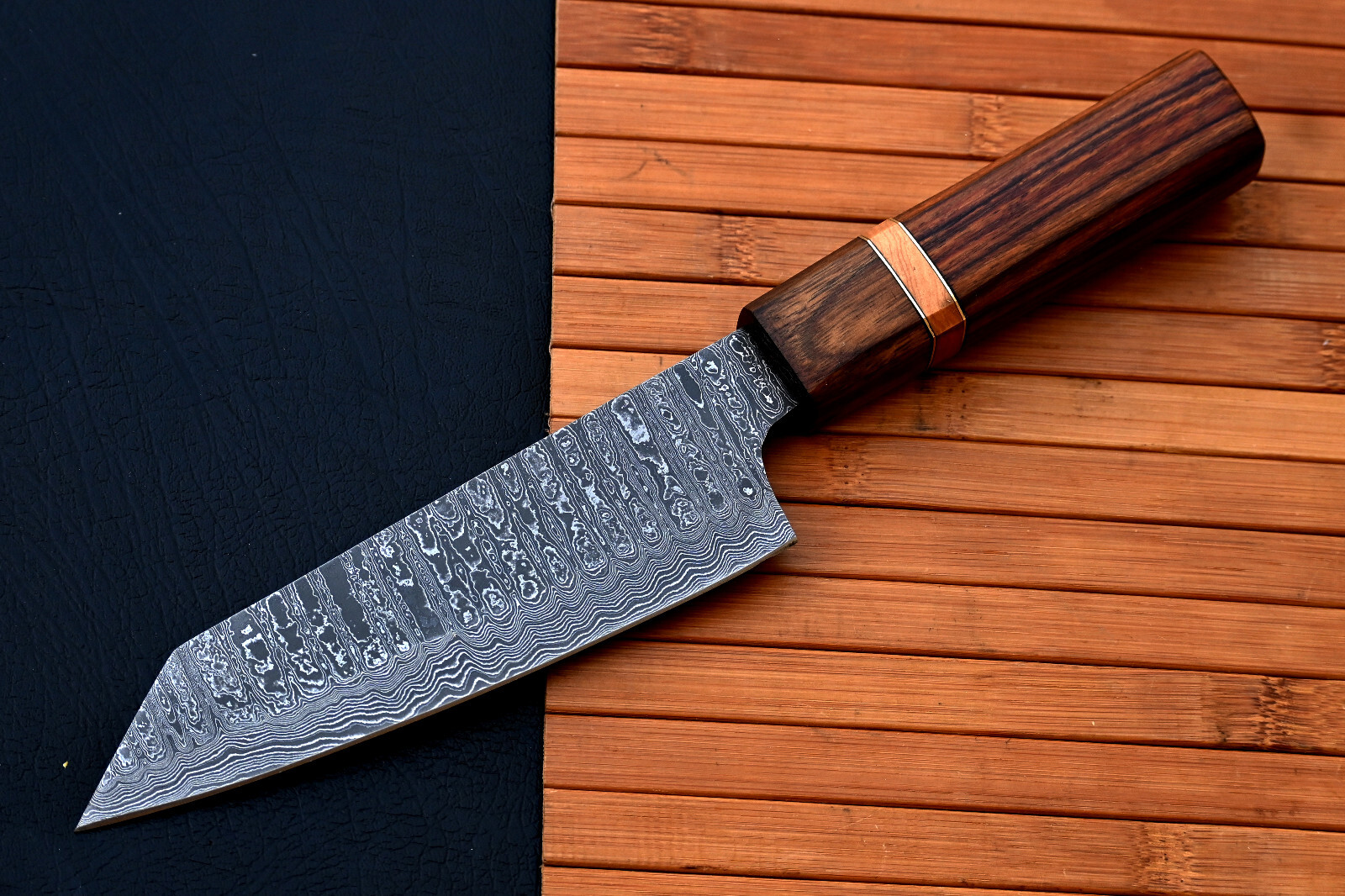 CUSTOM HANDMADE FORGED DAMASCUS STEEL CHEF KNIFE KITCHEN KNIFE WOOD HANDLE 2735 gallery