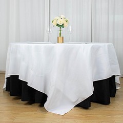 90″ x 90″ WHITE Premium Polyester Square TABLECLOTH Party Events Decorations