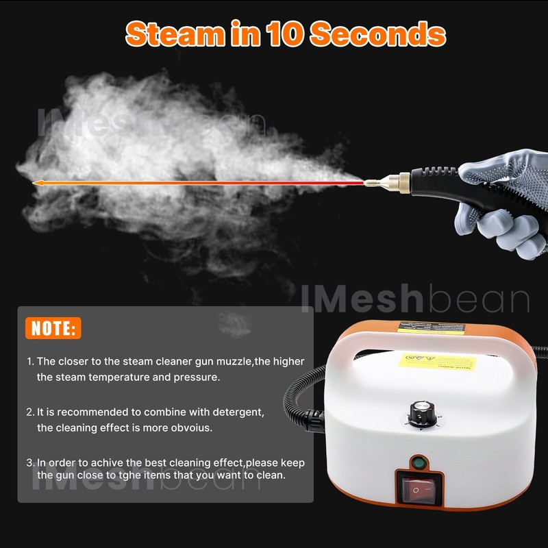 2500W Tankless High Temp Pressurized Steam Cleaner Machine Kitchen Car Handheld gallery