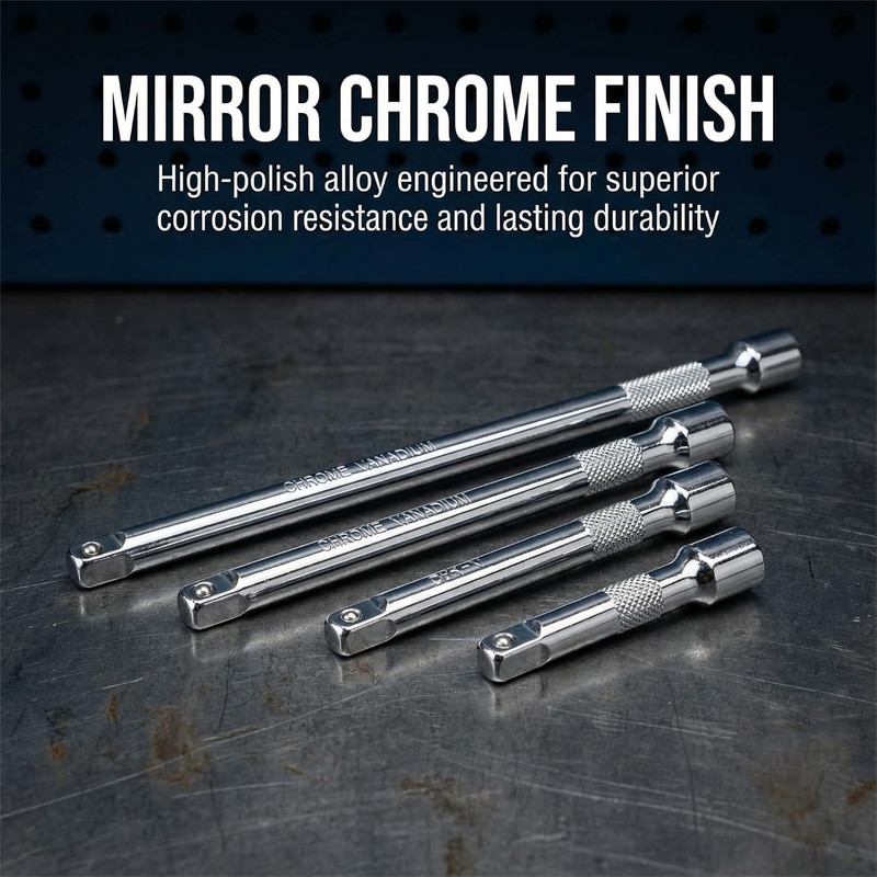EMSTAR 4PCS 1/4" Drive Socket Extension Set – 2", 3", 4", 6" CR-V Bars gallery