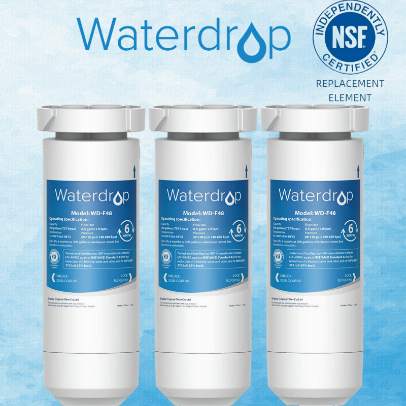 Waterdrop XWF Replacement For GE® XWF Refrigerator Water Filter, Pack of 3 gallery
