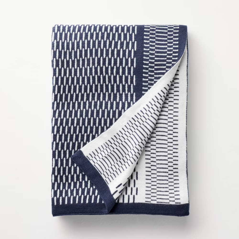 Knit Throw Blanket Navy - Hearth & Hand with Magnolia gallery