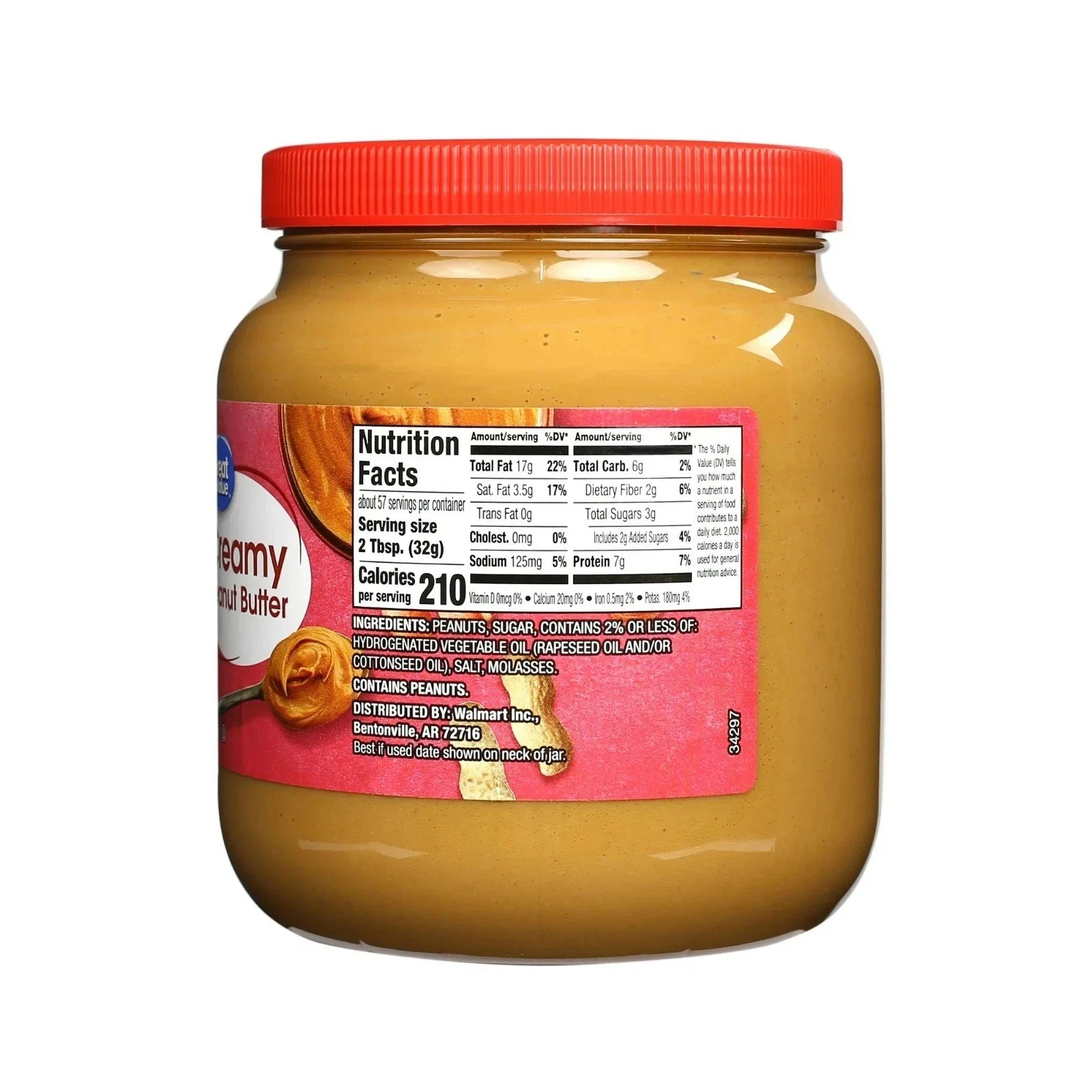 Great Value Creamy Peanut Butter, Spread, 64 oz gallery