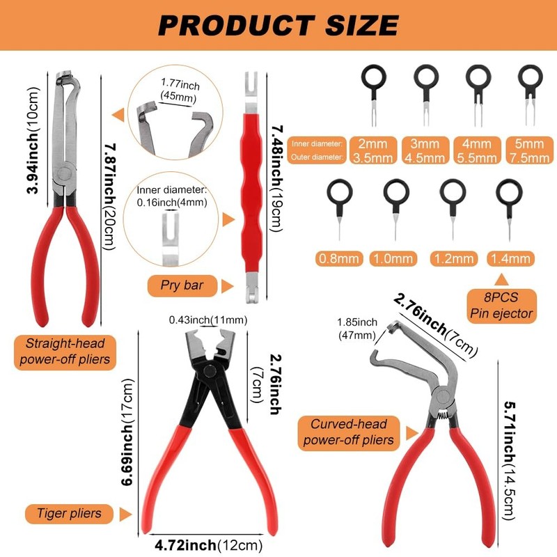 Lixternum 4 Pieces Electrical Disconnect Pliers for Cars, Automotive Electric... gallery