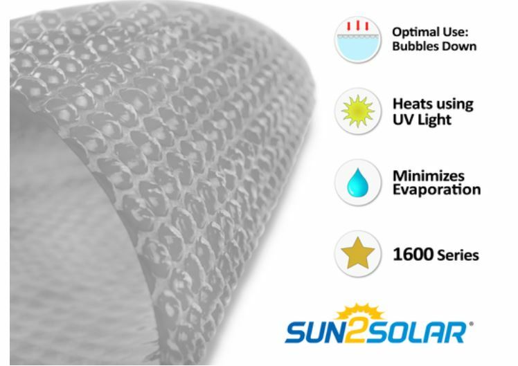 Sun2Solar 1600 Series Clear Oval Swimming Pool Solar Covers - (Choose Size) gallery