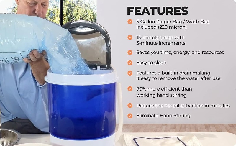 BUBBLEBAGDUDE Bubble Machine 5 Gallon with 8 Bag Kit Bubble Hash Bags Extractor gallery