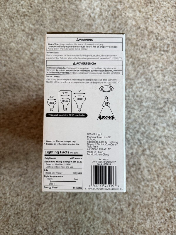 GE 65W Soft White Indoor Floodlight Bulb 6 Pack 485 Lumens BR30 NOT LED gallery