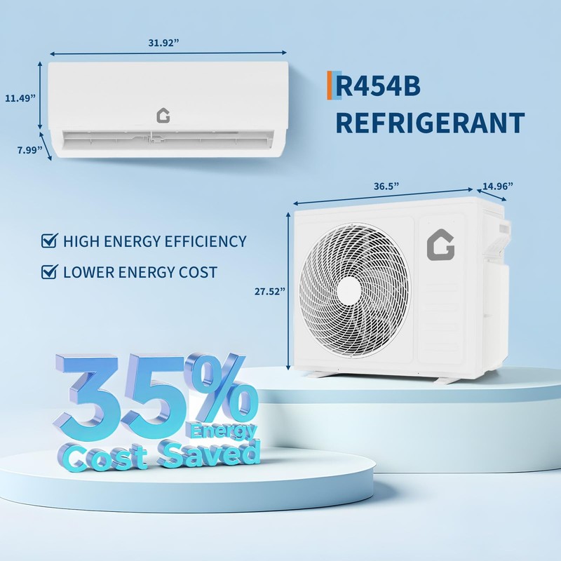 18000BTU Dual 2 Zone Mini Split Air Conditioner/Heating System(12K+12K) 24 Seer2 gallery