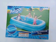 Blue Pool H2OGO Rectangular Inflatable 8ft 7in x 69 in x 20in Above Ground Pool