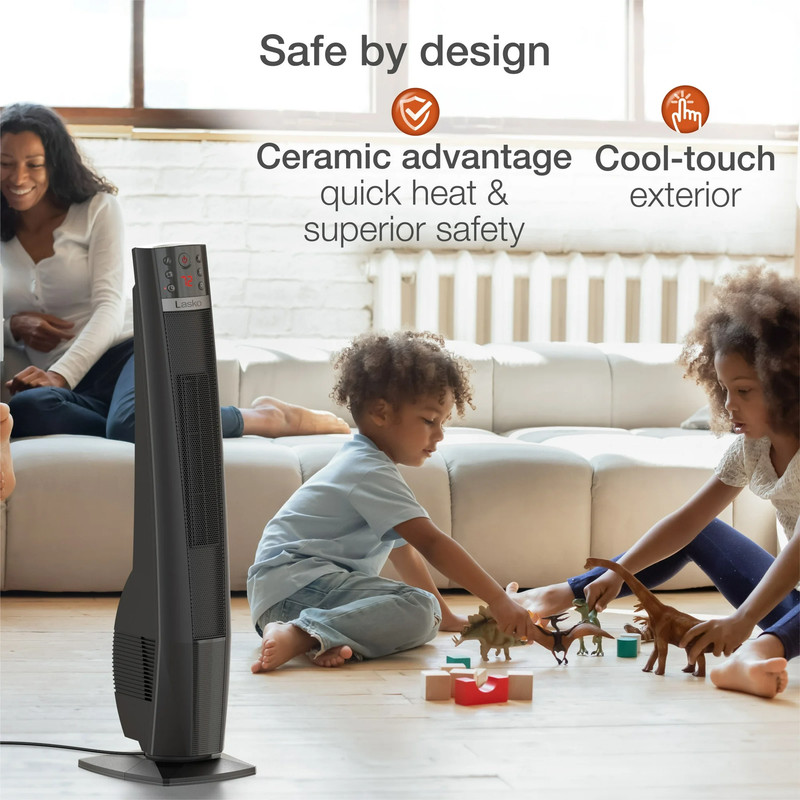 Lasko Oscillating 32" Ceramic Tower Space Heater 1500W Remote Control 8hr-Timer gallery