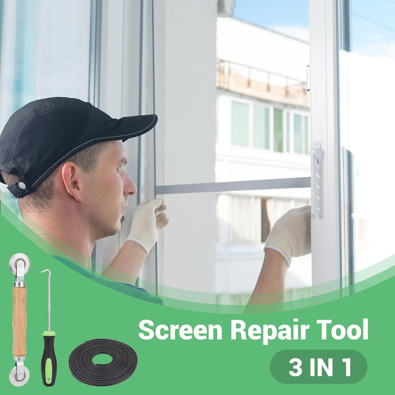 Screen Repair Kit, 32 Ft Screen Retainer Spline, Spline Steel Roller, Removal Ho gallery