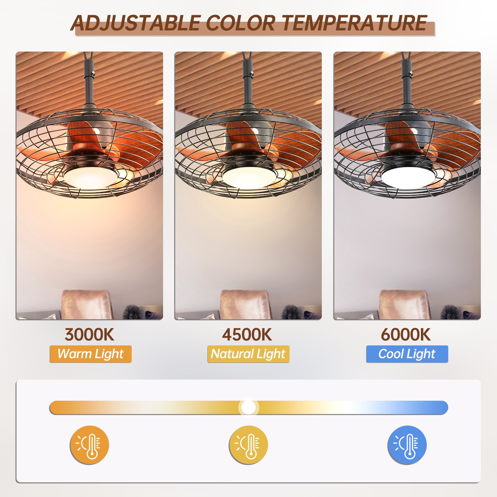 Outdoor Ceiling Fans w/ Light 20'' Wet Rated Gazebo Fan Remote Hanging Fan Patio gallery