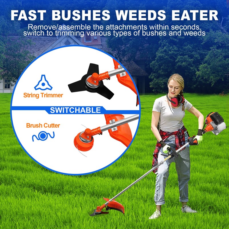 5-in-1 Multi-Functional Trimming Tools Gas Hedge Trimmer 52CC Weed Eater gallery
