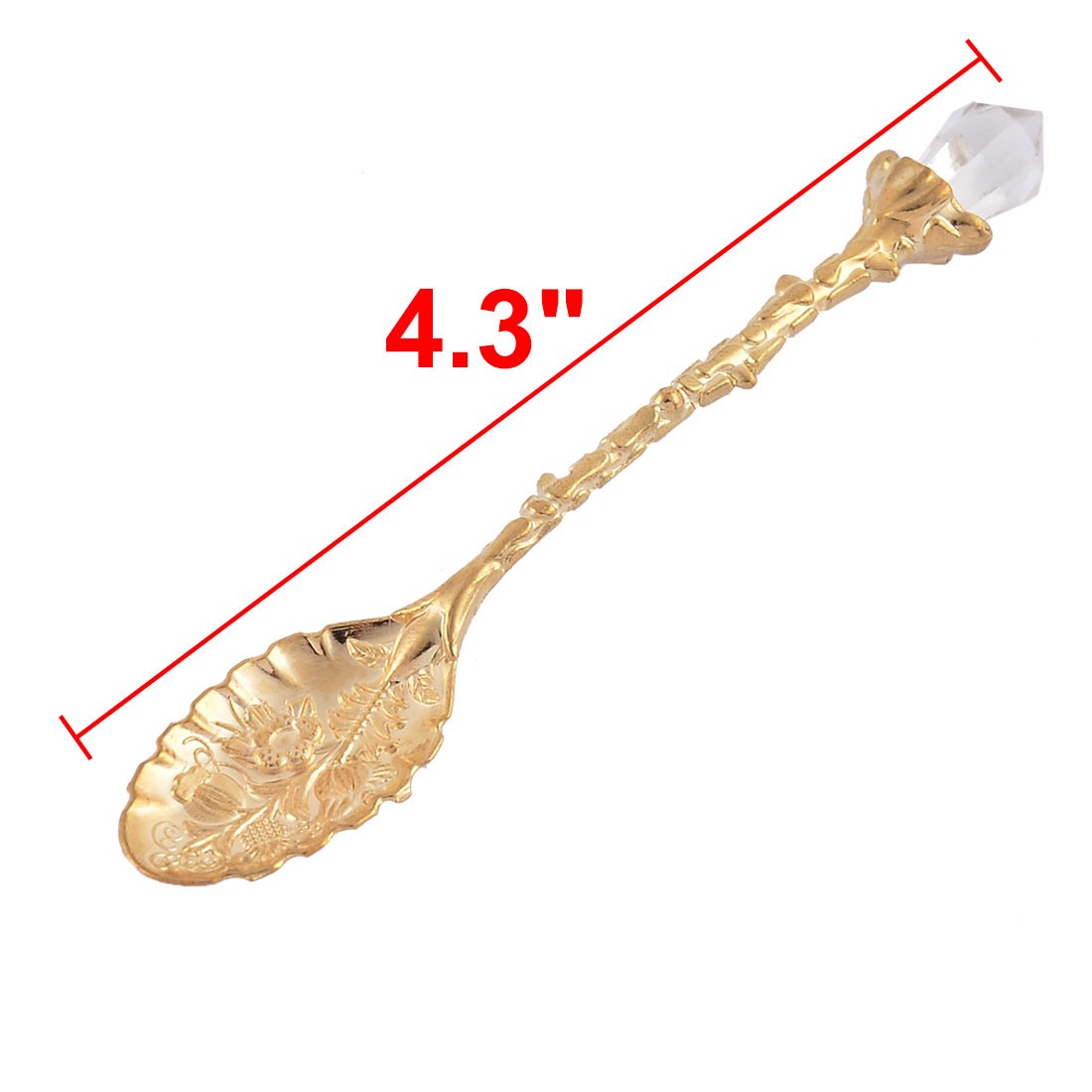 Stainless Steel Flower Pattern Mini Dessert Coffee Tea Spoon Gold gallery