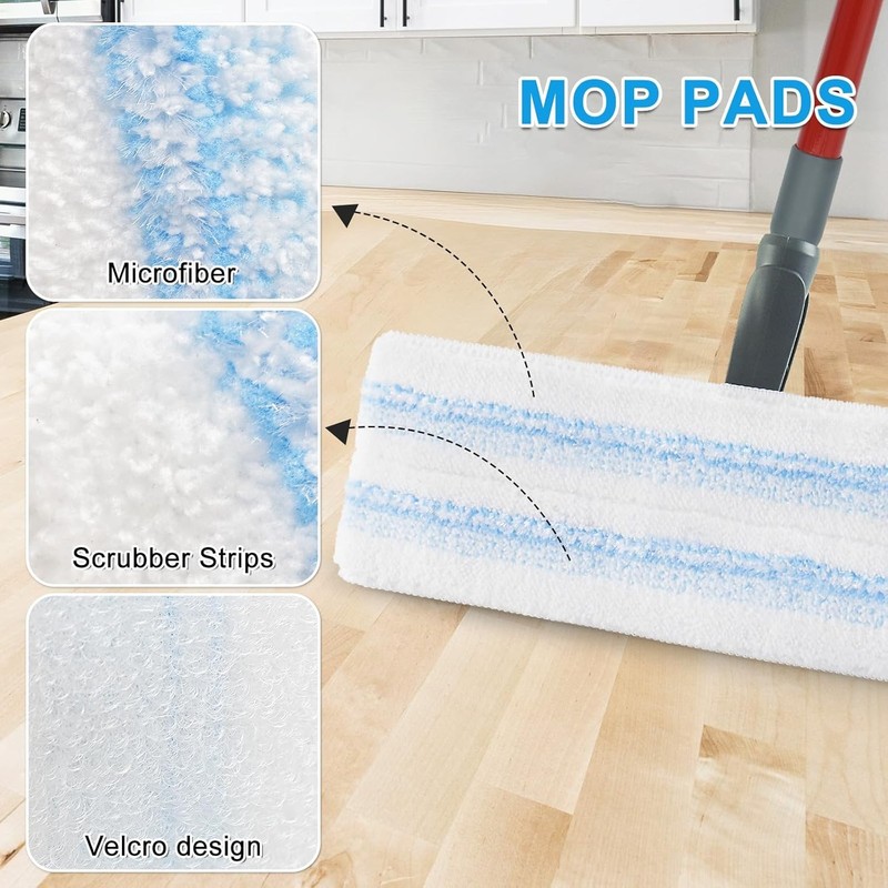 Mop Replacement Pads for Ocedar H2prO Flat Mop, 4 Pack Mop Refills for O-Cedar H gallery