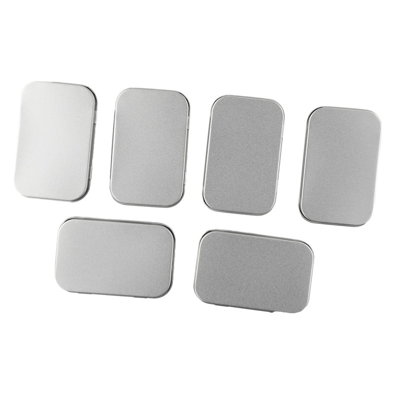 6 Pcs Metal Box Container Hinged Lid Small Empty Storage Box For Small Cosmetics gallery