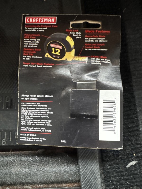 Sears Craftsman USA Nos 12ft Locking Tape Measure 39698 Rare Yellow 12’ Feet gallery