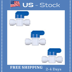3 Pack Push-To-Connect Plastic Shut off Valve Fitting (1/4-In OD X 1/4-In OD, In