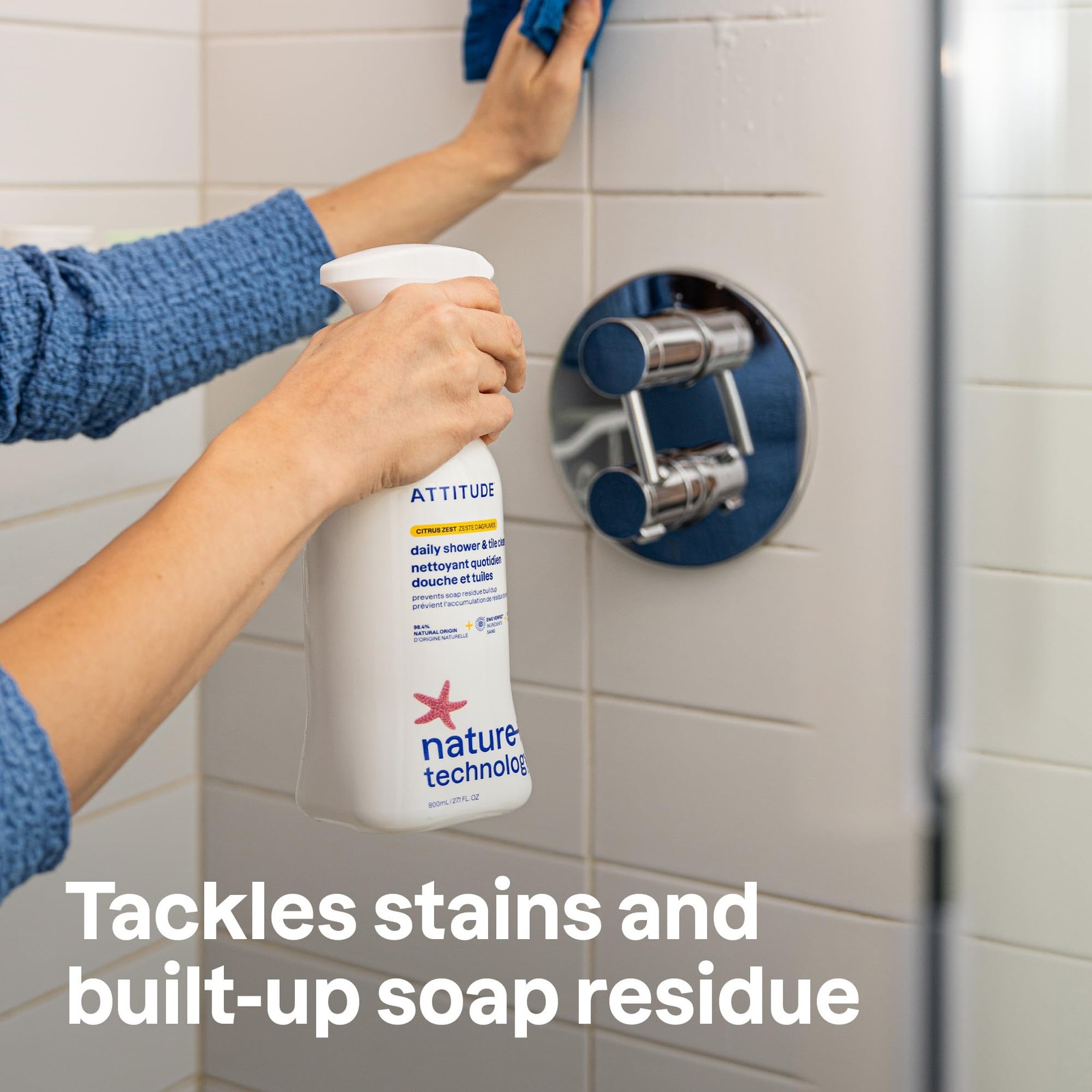 Shower & Tile Cleaner Spray, EWG Verified, Bathroom Cleaner Removes Soap Scum... gallery
