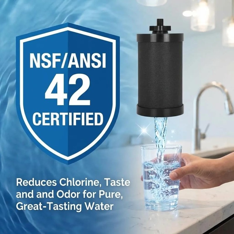 2-Pack Pro Black Water Filter Replacement, NSF/ANSI 42 Certified, 5,000 Gallo... gallery