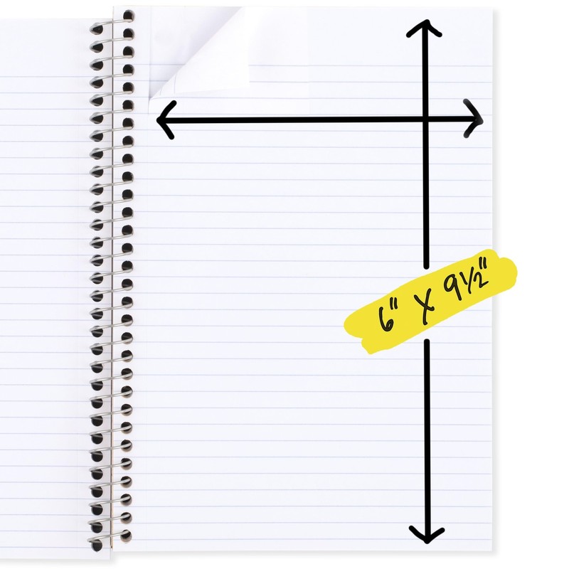 Spiral Notebook, 2 Subject, College Ruled Paper, 6" x 9-1/2", 80 Sheets, Figh gallery