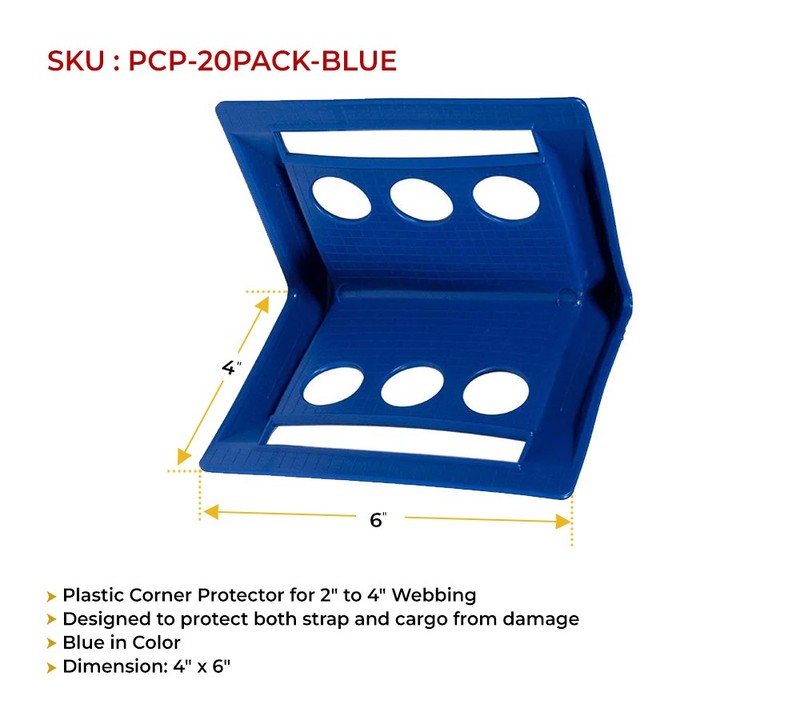 20Pc Blue 4"x6" Flatbed Edge Protectors w/ Carrying Case Strap Corner Protectors gallery