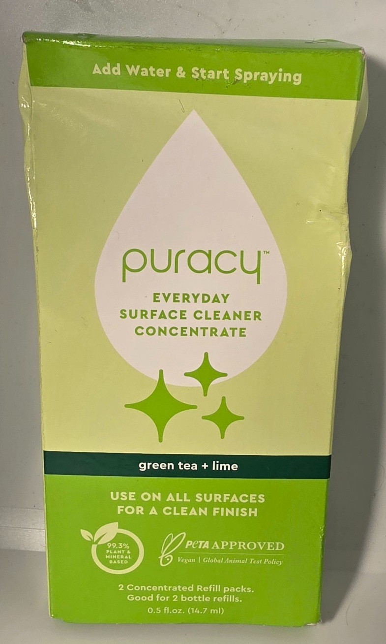 Puracy Plant Based Surface Cleaner Concentrated Refill Packets-Green Tea & Lime gallery