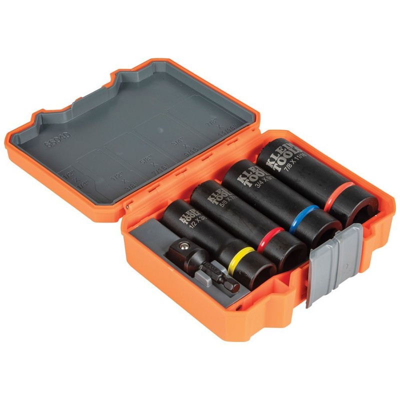 Klein Tools 66040 2-in-1 Impact Socket Set, 12-Point, 5-Piece gallery