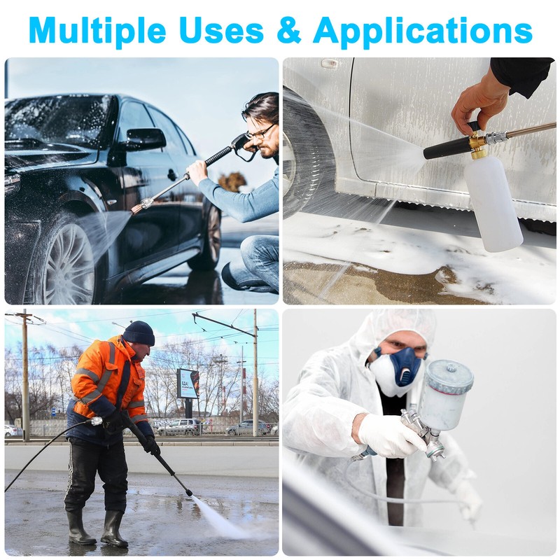 4x Pressure Washer Quick Connect Fitting 3/8 Inch Male and Female Thread Adapter gallery