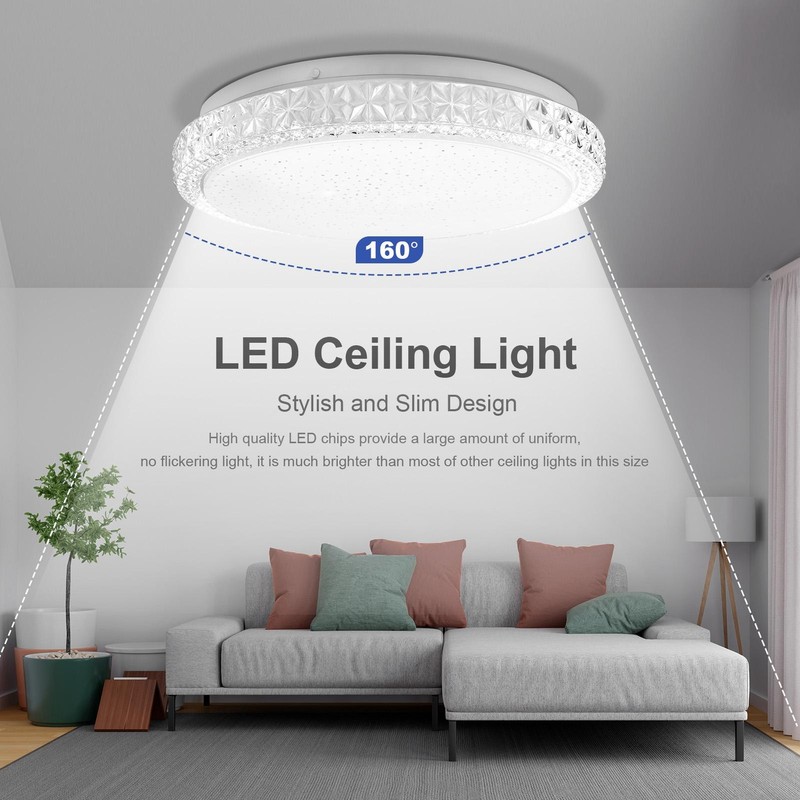 LED Flush Mount Ceiling Light Ultra Thin Round Cool White 6000K 18W/24W/36W/48W gallery