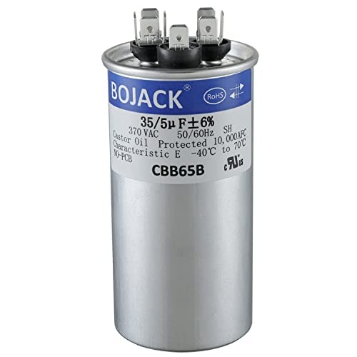 BOJACK 97F9834 35+5uF 35/5MFD ±6% 370V CBB65 Dual Run Circular Start Capacitor gallery