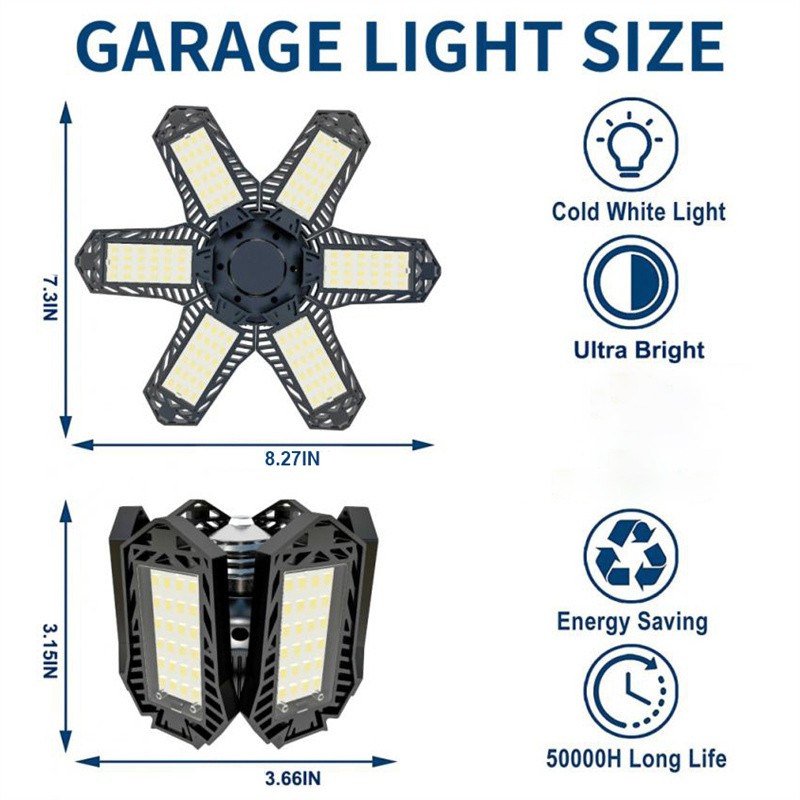 12000000LM LED Garage Light Super Bright Work Shop Ceiling Light Deformable Bulb gallery