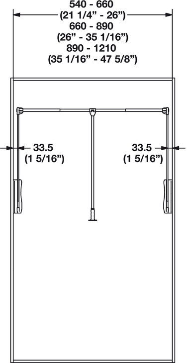 Hafele Pull Down Closet Rod, 26 lbs Load Capacity, With Ergonomic Handle gallery