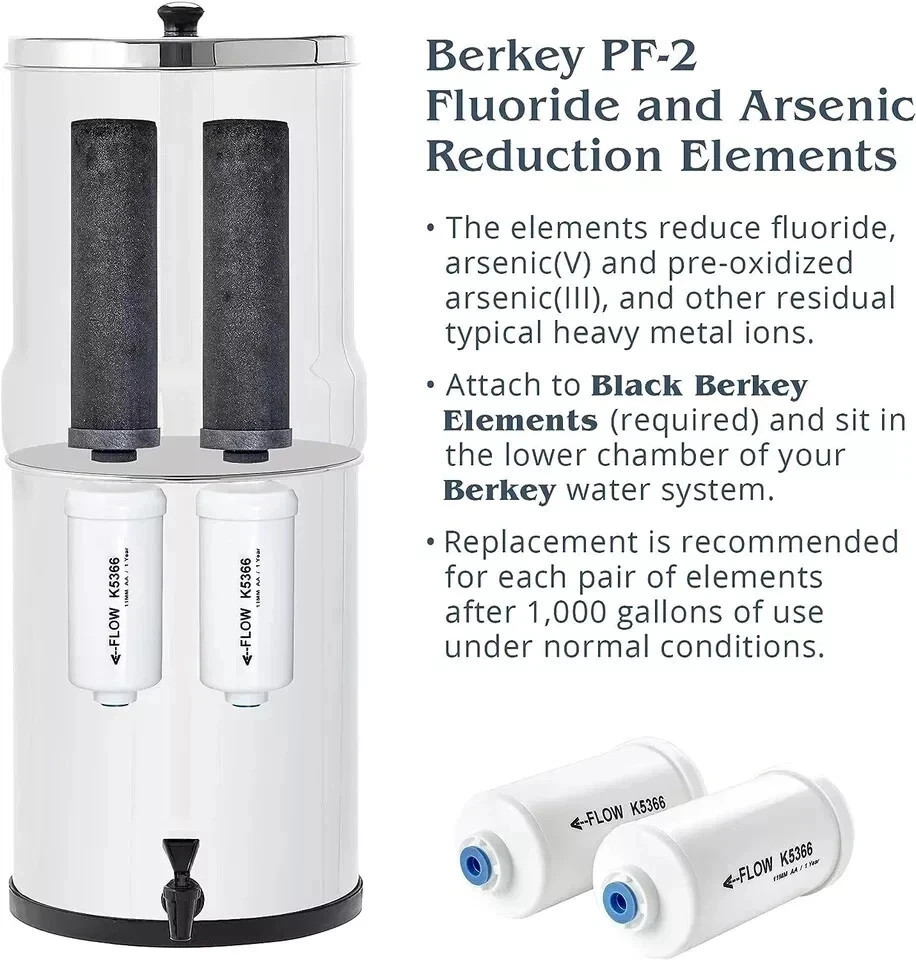Berkey PF-2 Fluoride Water Filters for Berkey Systems-New Sealed Box gallery