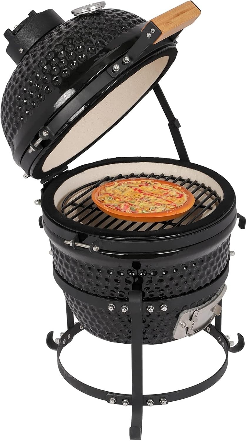 13 In Ceramic Kamado Charcoal Grill Portable BBQ Smoker Thermometer gallery