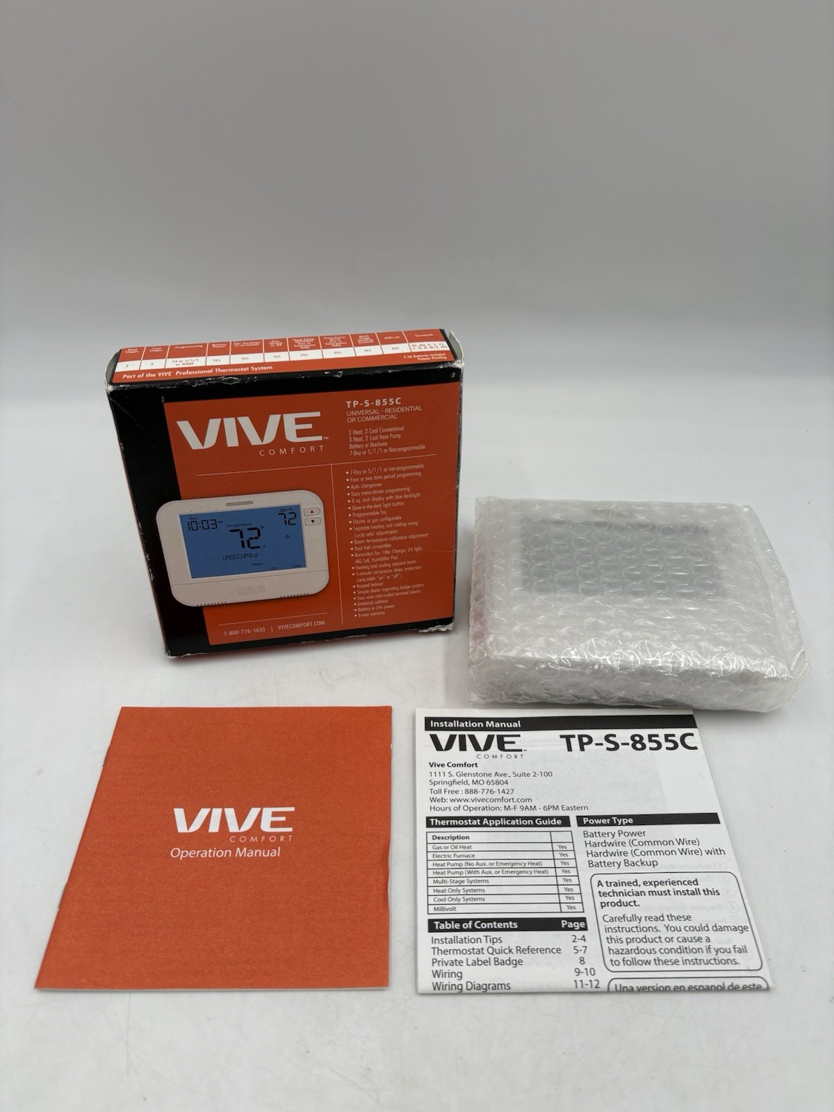 Vive Comfort TP-S-855C 7-Day Programmable Thermostat Residential Commercial gallery