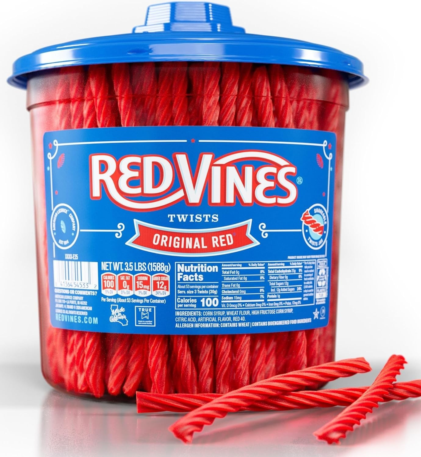Red Vines Licorice Candy Original Red Flavor Soft Chewy Candy Twists, Red Licori gallery