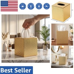 Luxury Gold Plated Rectangular Tissue Holder – 5″ Square Design for All Rooms